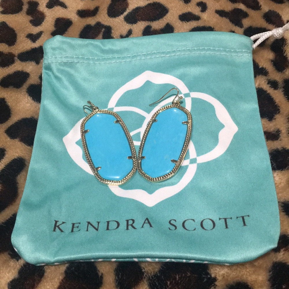 Kendra Scott  Turquoise & Gold Danielle Earrings